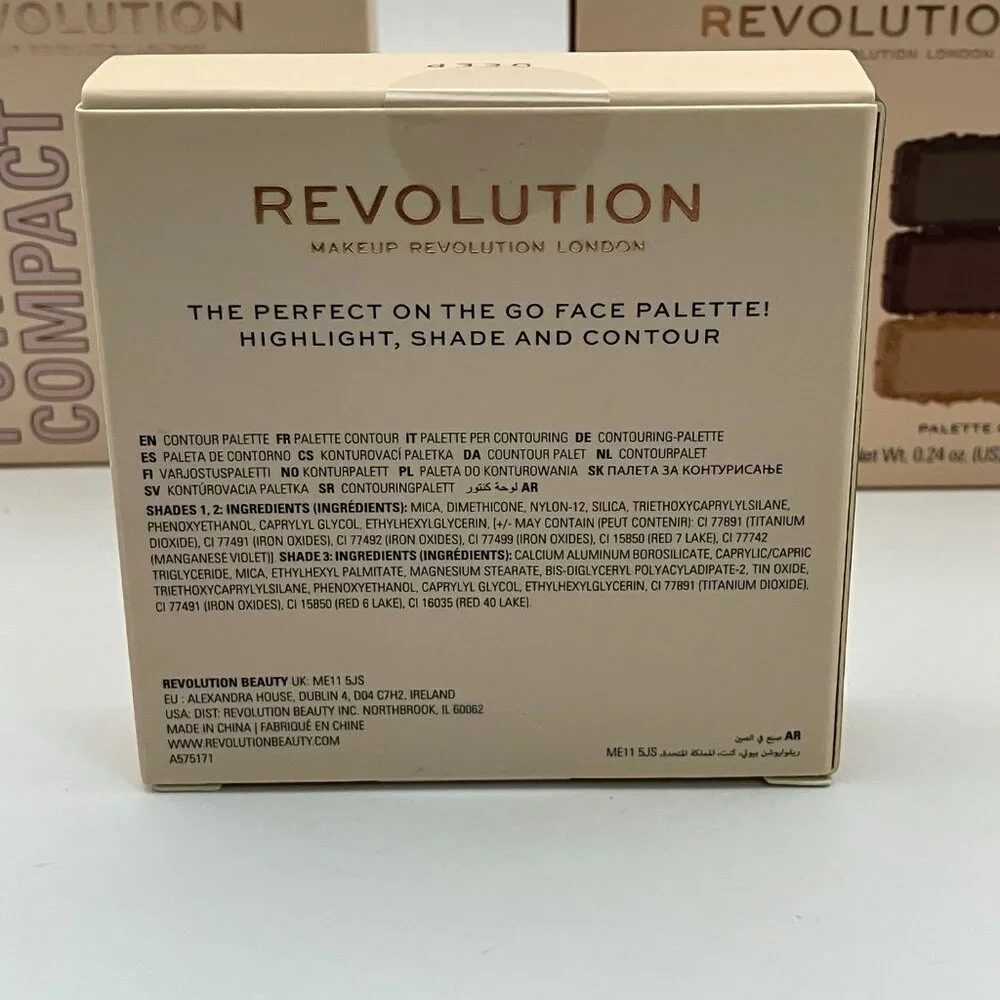 Makeup Revolution Contour Face Powder Compact Deep 0.24 OZ Pack Of 3 Pieces